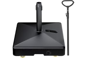 HOMSHADE Patio Umbrella Stand Base with Wheels H15-194lbs Heavy Duty Rolling Weights Outdoor Market Umbrella Base, Refillable High-Density HDPE Material Umbrella Weights for Outside Patio