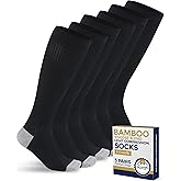 Pembrook Bamboo Viscose Light Compression Socks - 3 Pairs | 8-15 mmhg Compression Socks | Knee High Comfort Support Socks