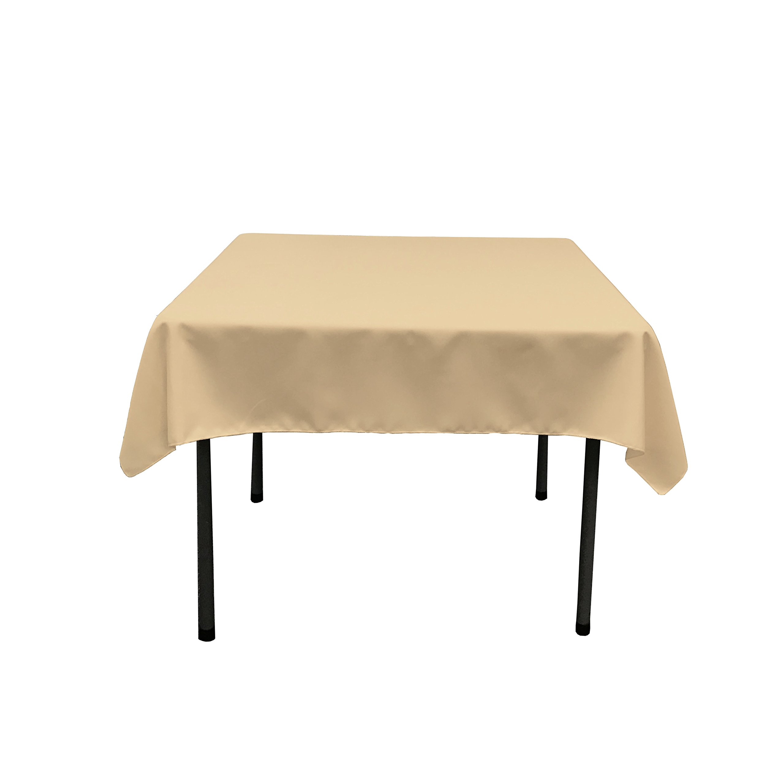 LA Linen Polyester Poplin Square Tablecloth, 52 by 52-Inch, Khaki — image 1