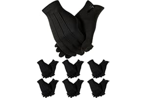 SATINIOR 6 Pairs Gloves for Men Parade Pallbearer Nylon Gloves Costume Gloves for Funeral Formal Cosplay Party Supplies