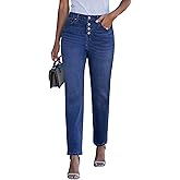 luvamia Straight Leg Jeans for Women High Waisted Trendy Button Fly Trouser Jeans Stretchy Denim Pants with Pockets