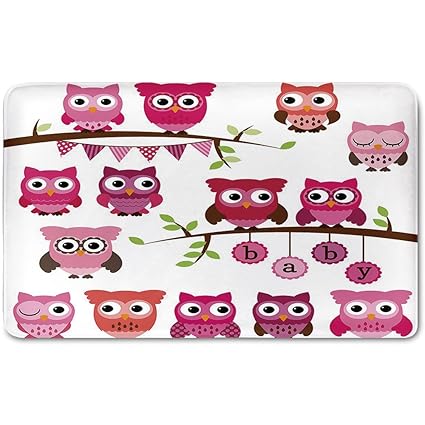 Amazon Com Memory Foam Bath Mat Nursery Girl Baby Shower Themed