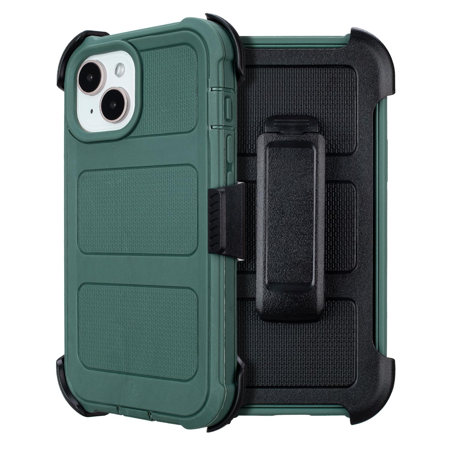 for Defender iPhone 14 Case with Belt Clip,Holster for 14 Phone Case with Kickstand,Rugged for Heavy Duty,2 Layers of Sturdy,Cover for iPhone14 Cases Protective Dark Green