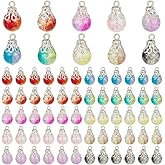 PH PandaHall Crystal Dangle Charms Crackle Glass Drop Beads Pendant Charms Dangle Bead with Cap for Earrings Necklace Bracelet Jewelry Making