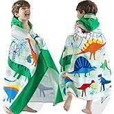 VOOVA & MOVAS Toddler Towels Age 3-8, 30''X50'',100% Cotton | Thick | Absorbent, Beach | Pool | Bath | Bathroom | Swim Towel | Wearable Wrap for Boys, Dinosaur | Dino