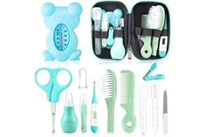UHFI Baby Grooming Kit, Infant Safety Care Set with Hair Brush Comb Nail Clipper Nasal Aspirator,Baby Essentials Kit for Newborn Girls Boys