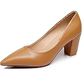 VenusCelia Women's Lewin Pump Chunky Heel Shoe