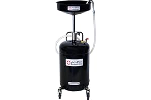 JohnDow Industries JDI-18DC 18 Gallon Air-Operated Self-Evacuating Portable Oil Drain, 16 inch Diameter Funnel, Adjustable Funnel Height of 36.5 in to 59 in. 6 Foot Nylon Reinforced Discharge Hose