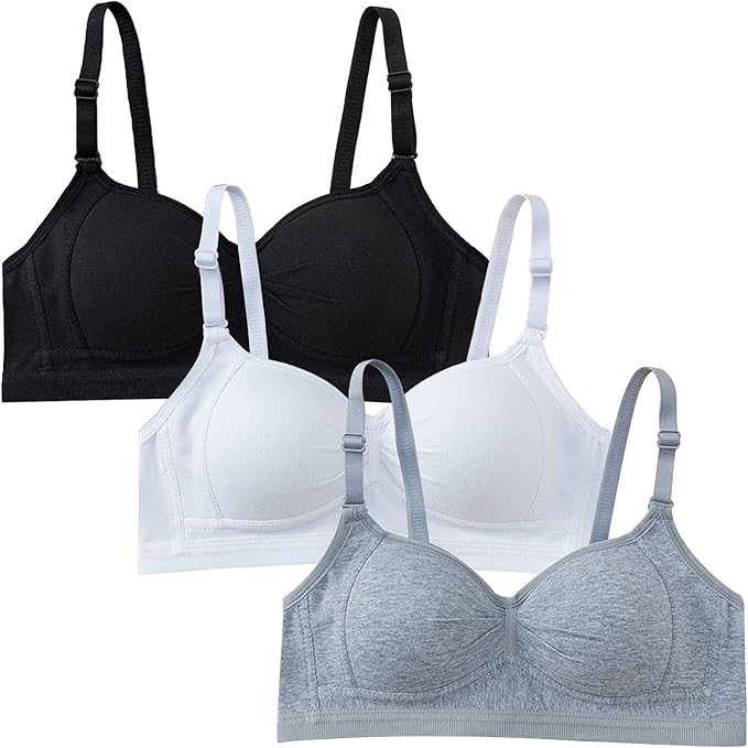 Sivenny Big Girls' Training Bras Soft Cup Wireless Teen Girls Lightly