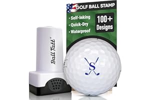 Ball Tatt - Monogram Golf Ball Stamp - Self-Inking Marker - Quick-Dry Permanent Marking Tool, No Leaks or Refills, Reusable & Waterproof Golfing Stamper - Ideal Gift for Golfers, Dads, Retirement.