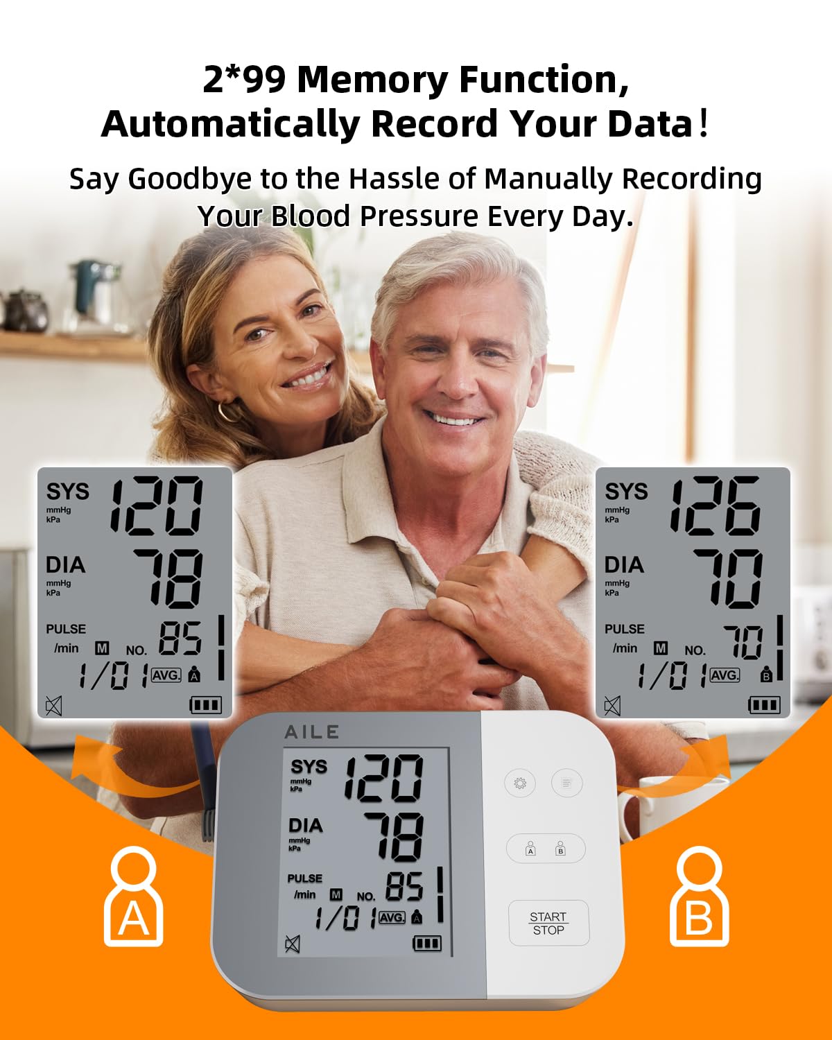 Blood Pressure Monitor for Home Use: AILE 111 Blood Pressure Machine - Blood Pressure Cuff (8.7-16.5
