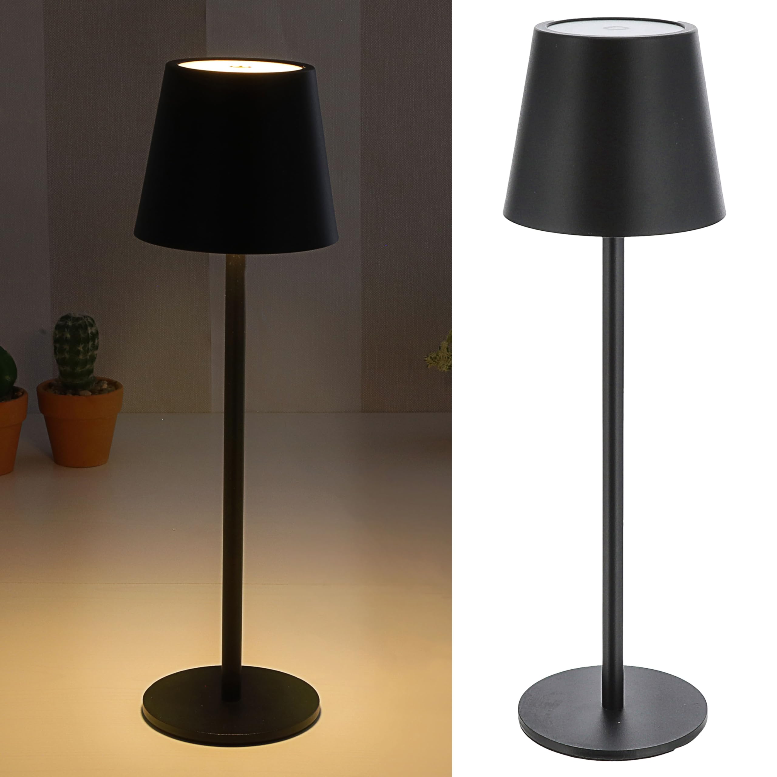 Cepewa Table Lamp Touch Function Fully Dimmable 3 White Tones 11 x 37 cm Black 65 Lumen 56 LEDs USB Charging Cable Table Lamp (1 x Table Lamp 11 x 37 cm Black)