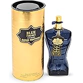 AFLUXE Blue For Men Gold Sensual Woody Fragrance for Men | Long Lasting Cologne Aromatic Scent, Eau de Parfum Natural Spray - Great Holiday Gift, 3.4 Fl Oz/100 Ml