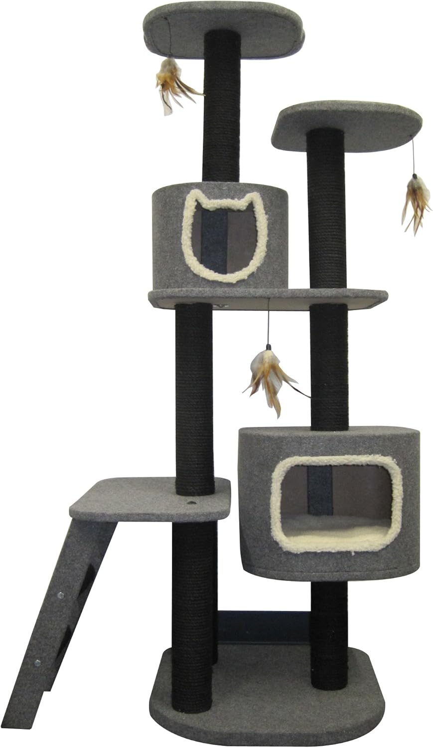 Penn Plax Cat Tower 5-Level Climbing Tree, Includes Hideaways and Perches, and Cat Toys for Entertainment : Pet Supplies