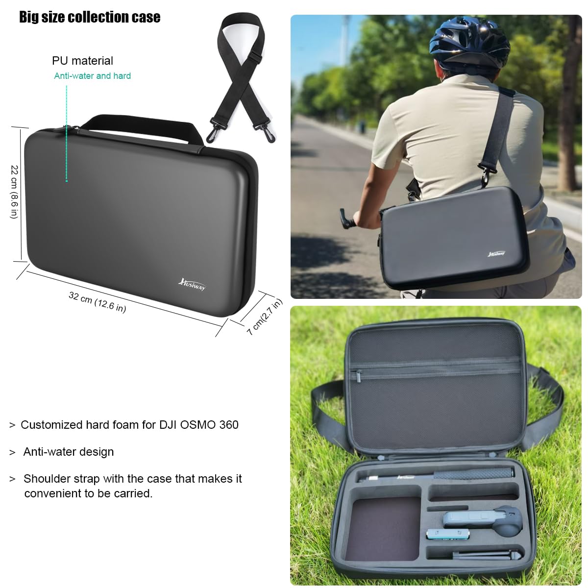 Condition photo showing New/Like New for husiway accessory for insta360 x5 bundle include: magnetic mount carrying case silicone case bike mo