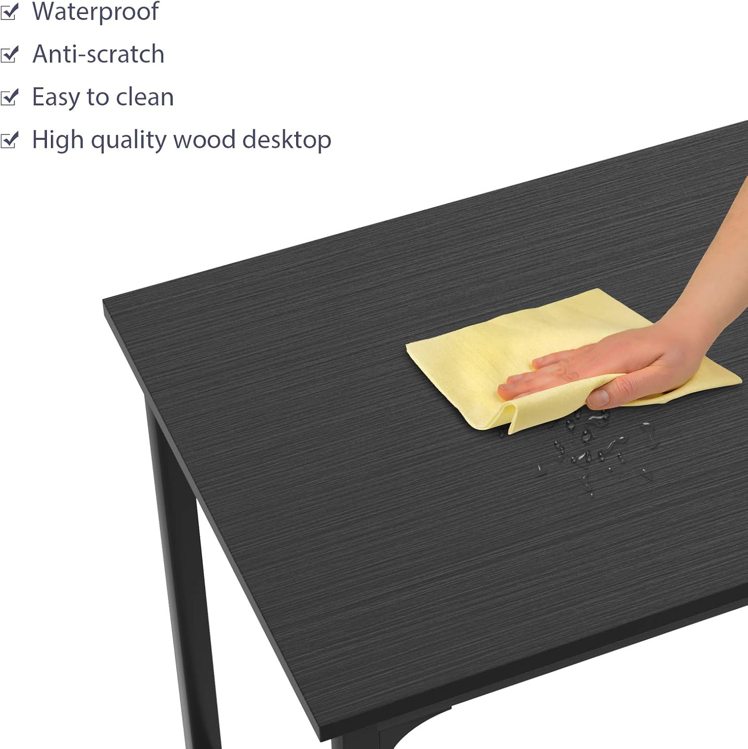 Homfio Computer Table 32 Inch Study Writing Home Office Desks, Modern Simple Sturdy PC Laptop Gaming Desk, Multi Usage Workstation Wood Work Table for Small Space, Easy to Assemble, Black: Kitchen & Dining