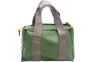 BLIRITEL 14 Inch Wide Mouth Tool Bag, Heavy Duty Canvas Tool Storage Bag, Large Capacity Handbag, Multi-function Tool Organizer Tote Bag for Storage Wrenches Pliers (Green - 14 Inch)