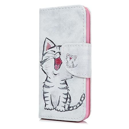 iPhone SE Hülle, iPhone 5 5S Hülle, stoßfest, PU Leder Flip Notebook Wallet Case mit magnetischem Ständer Kartenhalter ID Slo