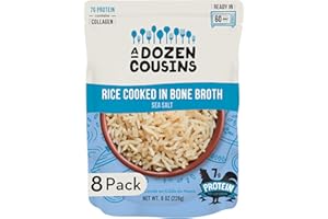 A DOZEN COUSINS MEALS A Dozen Cousins Rice Cooked in Bone Broth | 7g Protein | Contains Collagen (Sea Salt, 8 Pack)