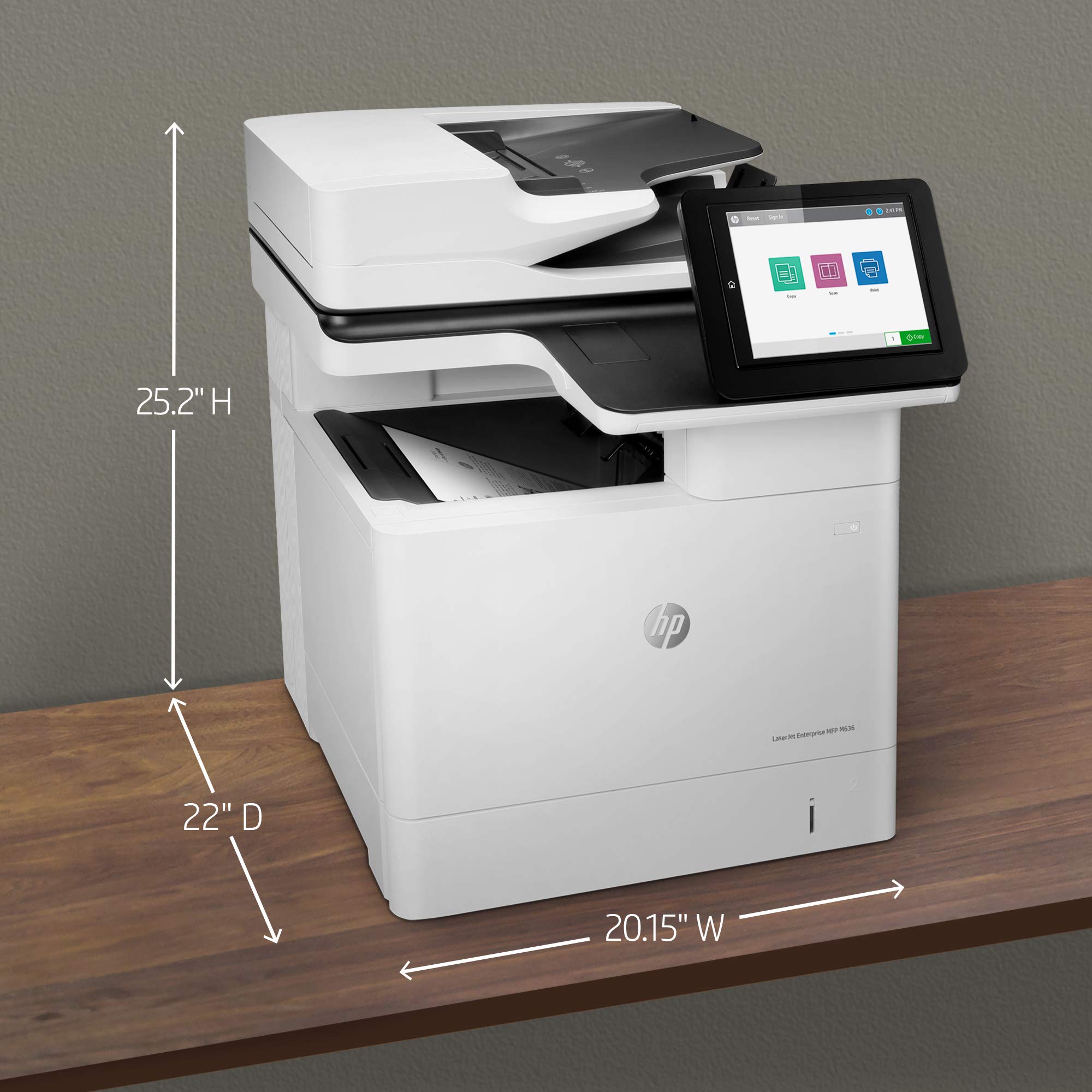 HP LaserJet Enterprise MFP M636fh Monochrome All-in-One Printer with built-in Ethernet & 2-sided printing (7PT00A), White