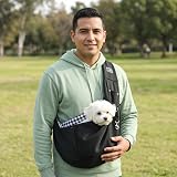 Zuimei Puppy Sling Carrier Black Hand-Free Front Pet Carrier Bag for Small Dogs view 3