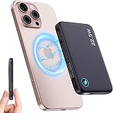 2026 Updated M3 Ultra Slim 0.4'' Wireless Power Bank, 12800mAh Magnetic Portable Charger with Built in Cable and Strap, LED Battery Pack Travel Essentials for iPhone 17/16/15/14/13/12/Pro Max Andriod