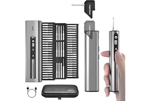 AM ARROWMAX 7.4V Mini Electric Screwdriver & Removable Angle Screw, Precision Electric Screwdriver Set, 60 in 1 Magnetic Bit, 5 Torque Setting, 5/32''Hex, Repair Tools For Phone Camera Watch (M1 PLUS)