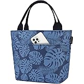 Aosbos Lunch Tote Bag, Insulated Lunch Box for Women, Leakproof Lunch Cooler Purse for Work, Plantain Leaf