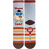 ooohyeah Men’s Novelty Tootsie Roll Crew Socks, Crazy Funny Saying Cotton Dress Socks Gift - Wanna Lick