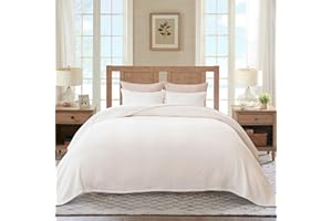 EVERGRACE Cotton Quilt Set King Size 3 Pieces, Ultra Soft Pick Stitch Matelasse Coverlet Oversized Bedspread, Lightweight Quilted Bedding Set for All Season, with Matching Shams, Ivory White