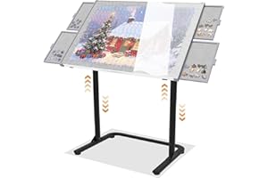 Doerpuz Puzzle Table 1500pcs,Adjustable Height and 90°up Angles Puzzle Board for Saving Storage Space,Aluminum Jigsaw Puzzle Tables for Adults with Drawers