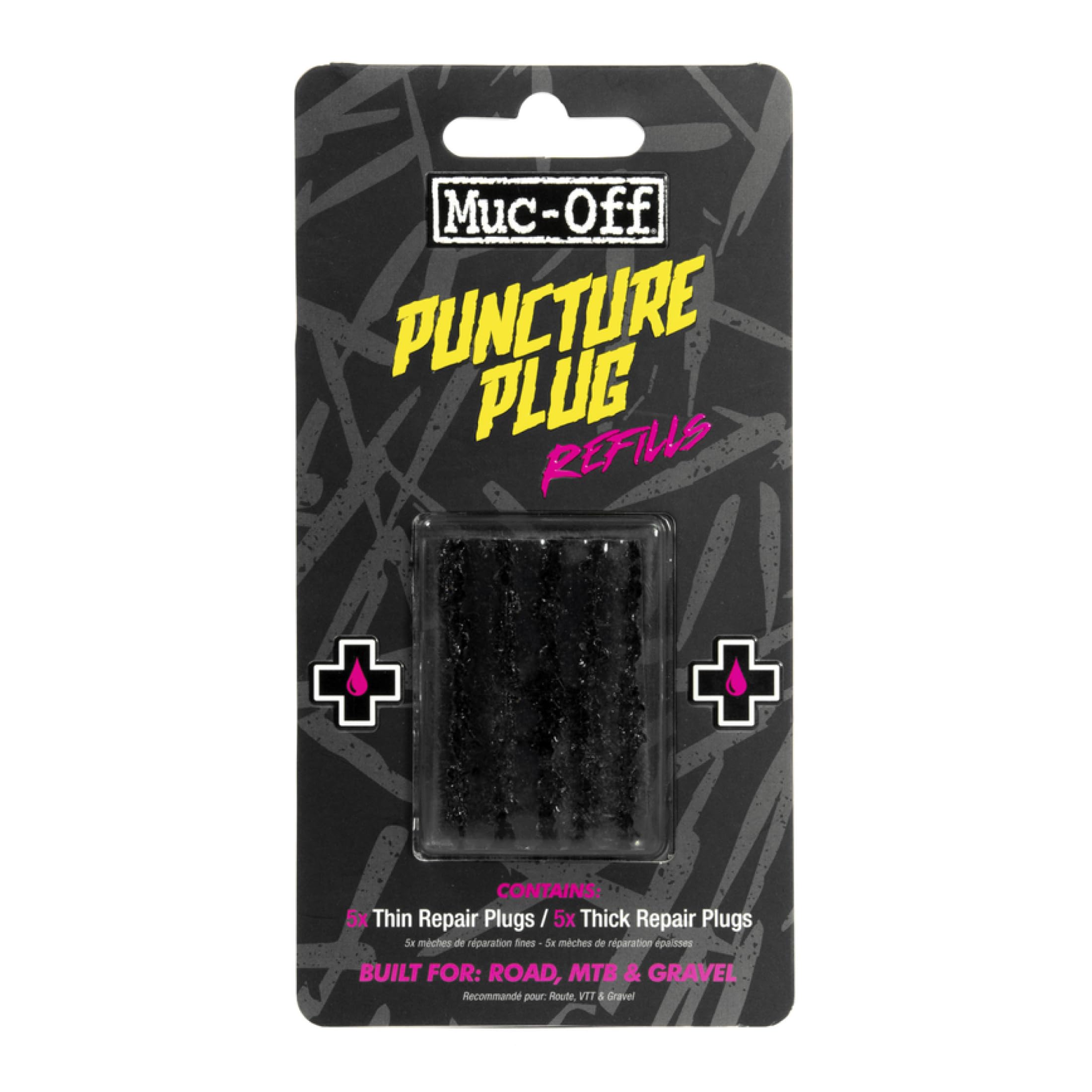 Muc Off Puncture Plugs Refill Pack - 15 Tubeless Repair Plugs for Road, Mountain Bike, and Gravel Tyres - Compatible with all Puncture Plug Tools - Thin, Medium, and Thick