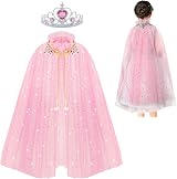 ACWOO Princess Cape for Girls Colorful Crown Set Dress Up Costume view 8