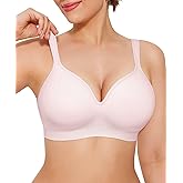 Popilush Wireless Push Up Bra - Seamless Bras for Women No Underwire Supportive Minimizer Bra Full Coverage Bralette
