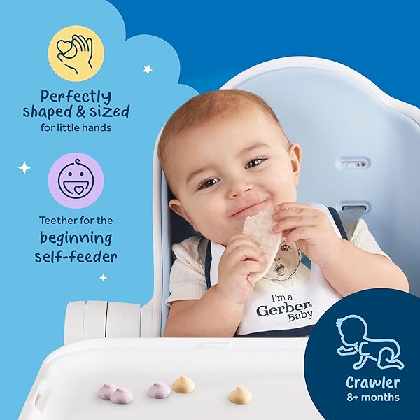 GERBER STAGE 3 BABY SNACKS DISCOVERY PACK, YOGURT MELTS, TEETHING WAFERS, 6PK