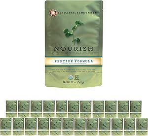 Functional Formularies Nourish Peptide Organic Tube Feeding Formula and Nutritional Meal Replacement Supplement, 24 Pack