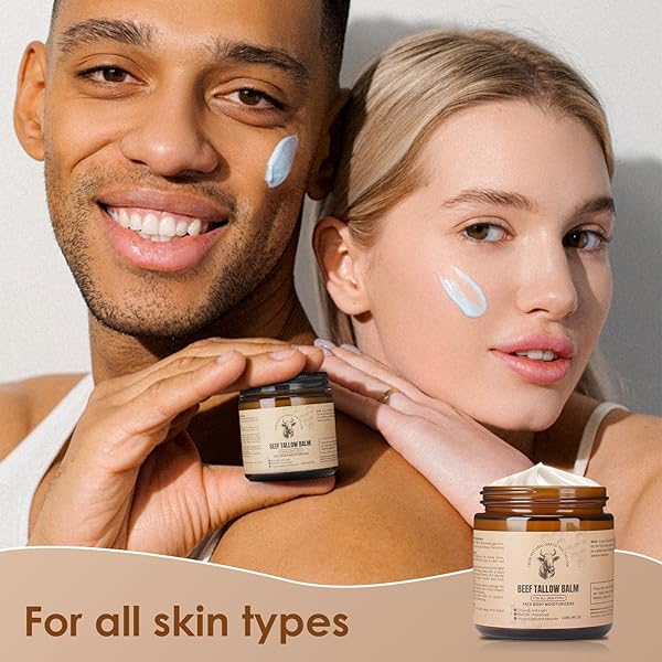 RUNSIDAN BEEF TALLOW FOR SKIN, NATURAL TALLOW BALM FOR FACE, DEEP NOURISHING MOISTURIZERS, GRASS-FED BEEF TALLOW CREAM FOR ALL SKIN TYPES