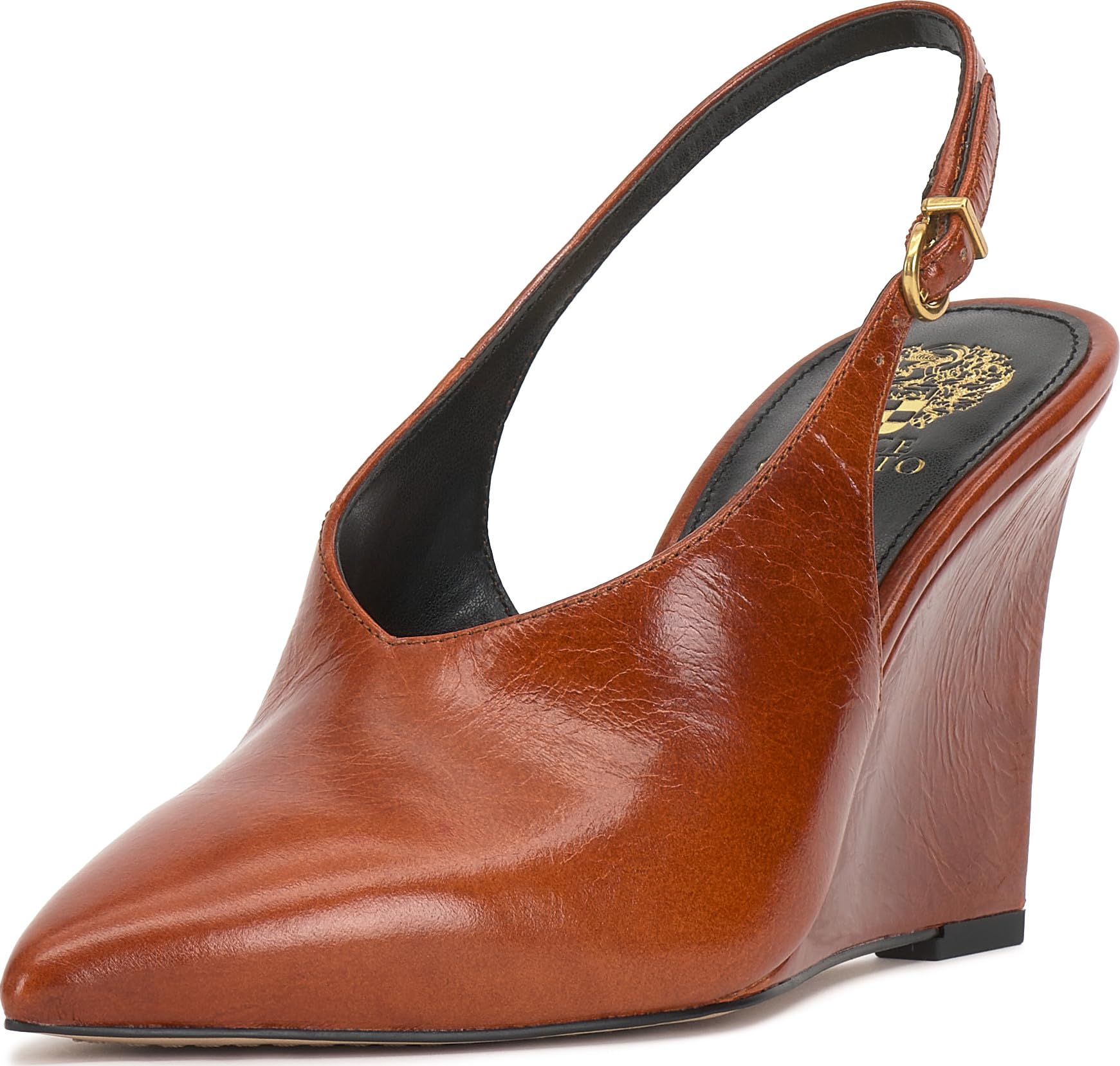 Vince Camuto Meristi Slingback Closed Toe Wedge, Tan, 7.5