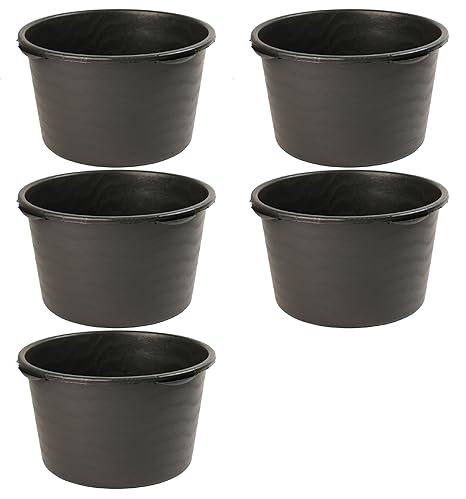 5x Uniqat Mörtelkübel 40 Liter Schwarz