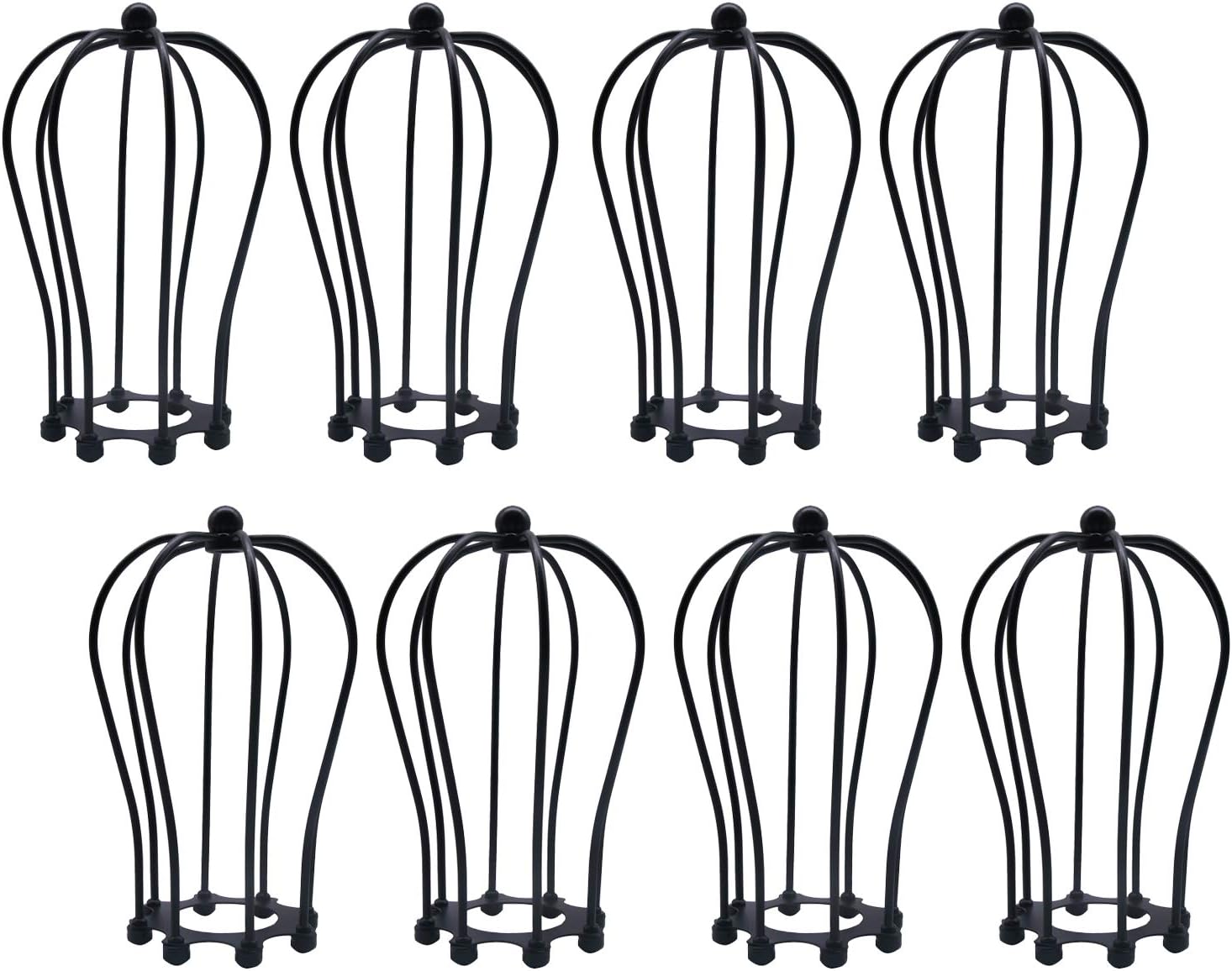 8pcs Vintage Lampshade, Motent Industrial Retro Metal Bird Cage Edison Bulb Guard, Iron Wrought 1-Light Lamp Holder, Creative DIY Lighting Fixture, 4.3" Dia for Pendant Light Wall Lamp - Pomelo Shape
