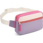 Cotmcor Fanny Pack Teens Easter Basket Stuffers for Kids: Birthday Gift for 5 6 7 8 9 10 11 12 Year Old Teen Girls, Preppy Cute Trendy Stuff Colorblock Crossbody Bag Adjustable Belt Bags for Travel