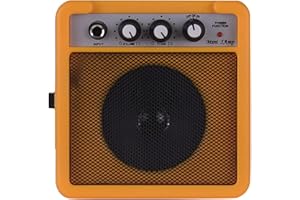 YIWENG Mini Guitar amp, 5W Mini Guitar Amplifier Amp Speaker with 3.5mm & 6.35mm Inputs 1/4 Inch Output Supports Volume Tone 