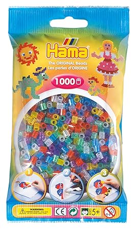 Hama 207-54 - Bügelperlen im Beutel, ca. 1000 Stück, glitzer-Mix