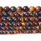 8MM 45PCS Natural Stone Multi Tiger Eye Stone Beads for Jewelry Making DIY Bracelet 1 Strand