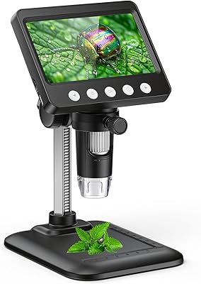 4.3" Digital Microscope for Adults, SKYEAR Coin Microscope 1000X Magnification with 8 Ajustable LED Fill Lights, USB Microscope for Windows/MacOS, Coin Collection Supplies