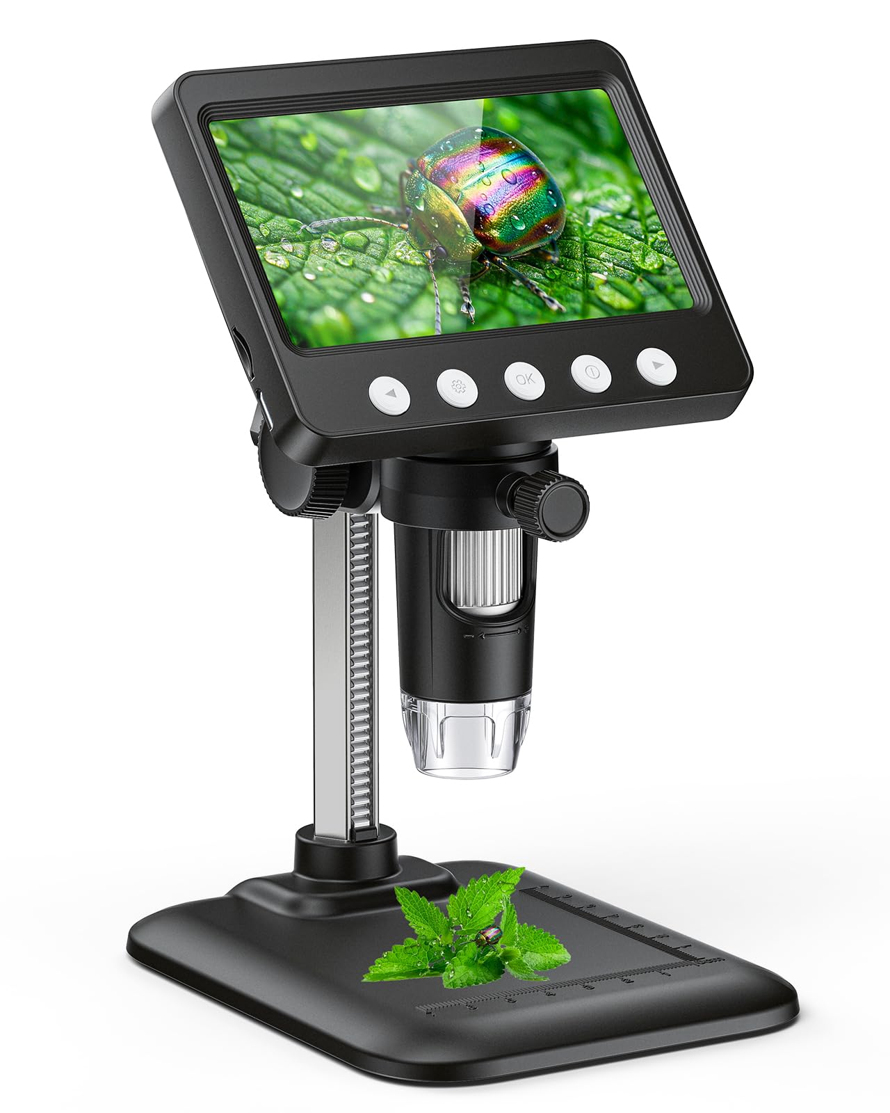 4.3" Digital Microscope for Adults, SKYEAR Coin Microscope 1000X Magnification with 8 Ajustable LED Fill Lights, USB Microscope for Windows/MacOS, Coin Collection Supplies-Black