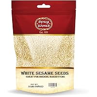 White Sesame Seeds 3LB Bag - Natural, Raw, Hulled - By Spicy World