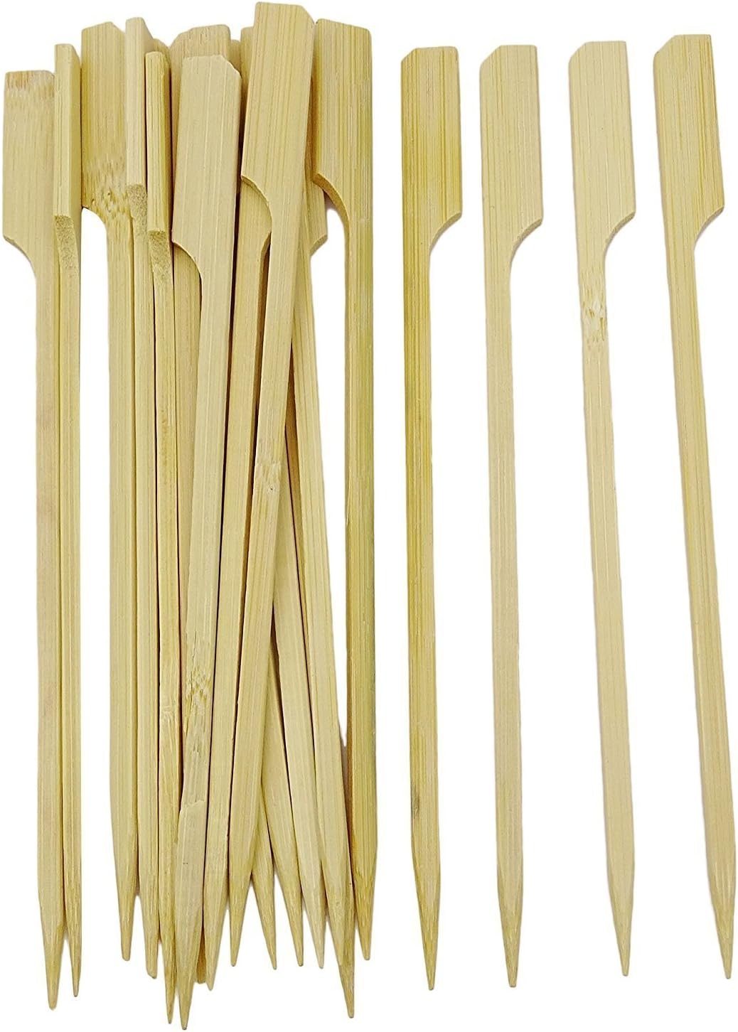 Prakritii cultivating green Bamboo Skewer | Gun Skewer | Paddle Pick Skewer |Barbeque Skewer | BBQ Skewer [15 cm / 6 inches ] {Pack of 100}