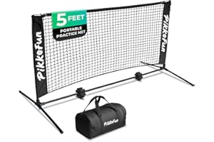 PIKKOFUN Mini Pickleball Net (5 FT Wide), Small Portable Dink Practice Net for Indoor & Outdoor, 60-Second Tool-Free Setup, C