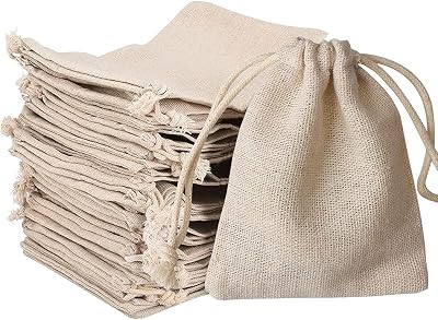 Nuoshen 30 Pcs Hessian Bags 8x10 cm Burlap Drawstring Gift Bags for Jewelry DIY